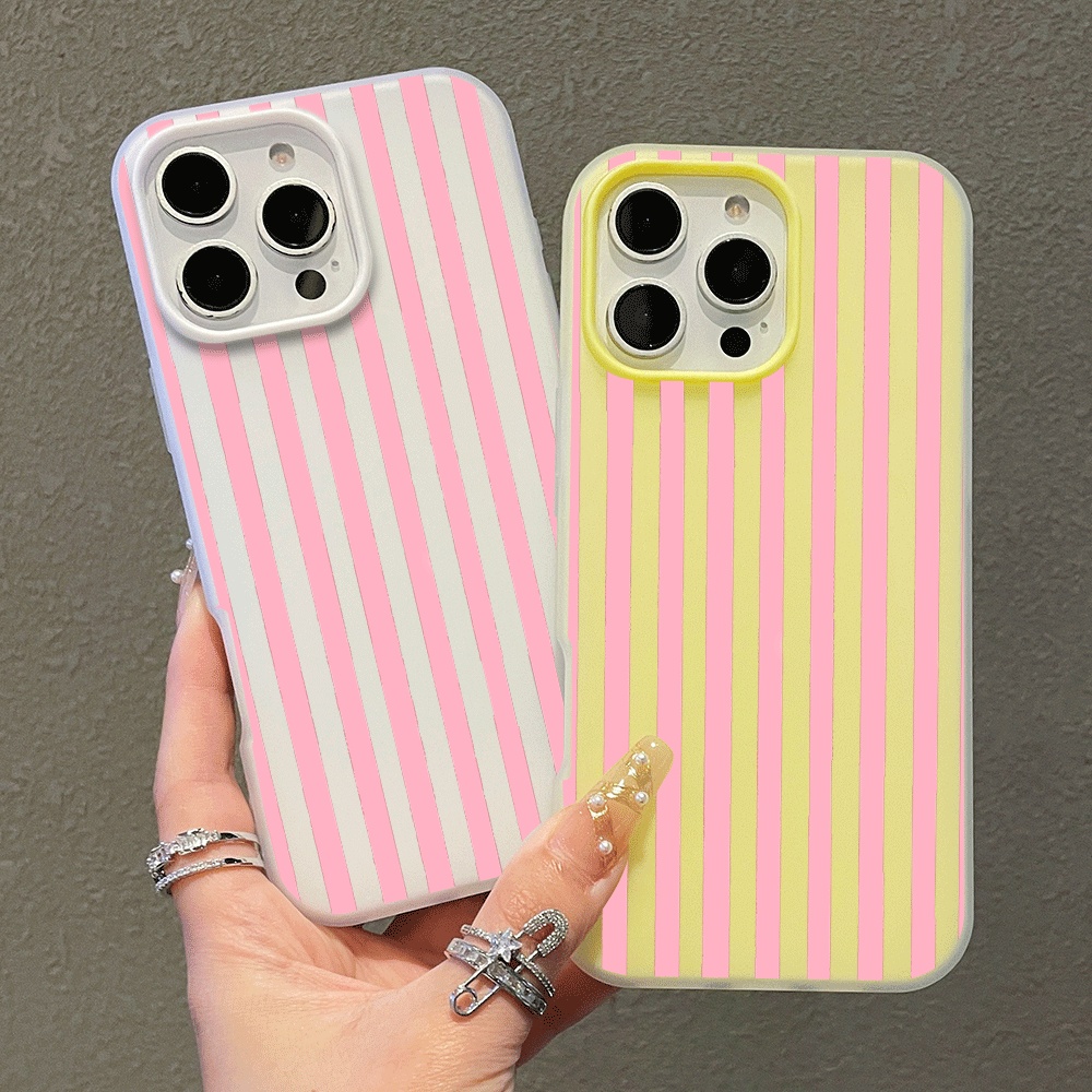 Phone Cases Silicone - Simple Vertical bar Cartoon Phone Case