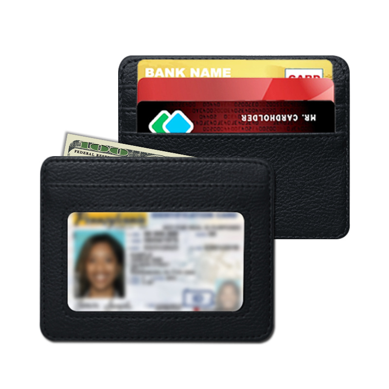 Slim Card Slot Case - Thin PU Leather Mini Wallet Slim