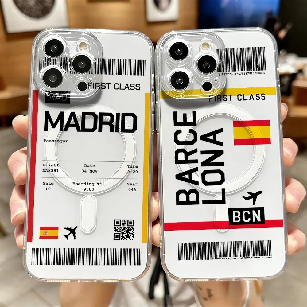 Phone Cases Magnetic - Travel Plane Ticket Spain Phone Case