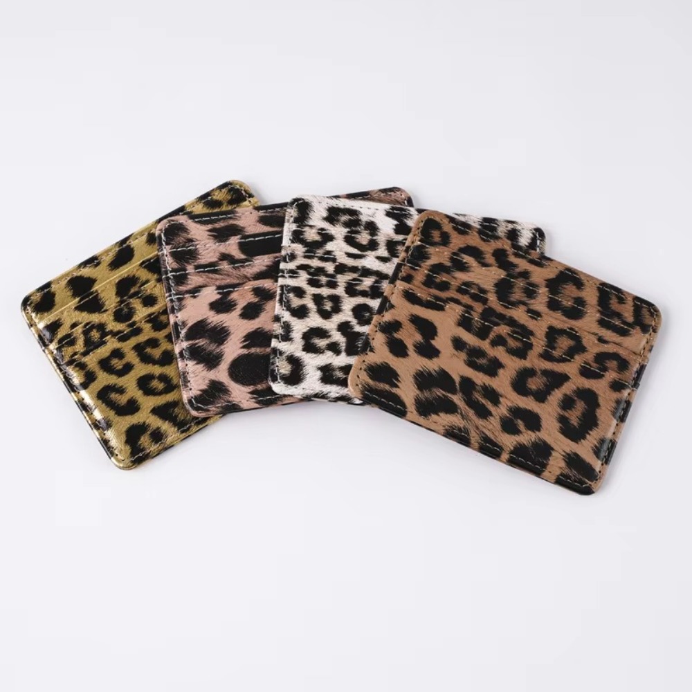 Slim Card Slot Case - Classics PU Leather Leopard Print Card