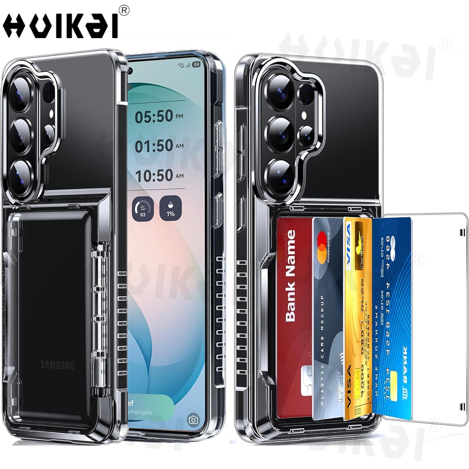 Slim Card Slot Case - Wallet Card Holder Case For Samsung