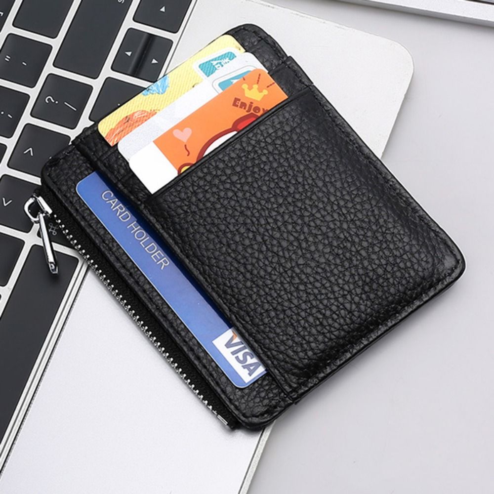 Genuine Leather ID Card Holder - Slim Card Slot Case ulasan dan harga