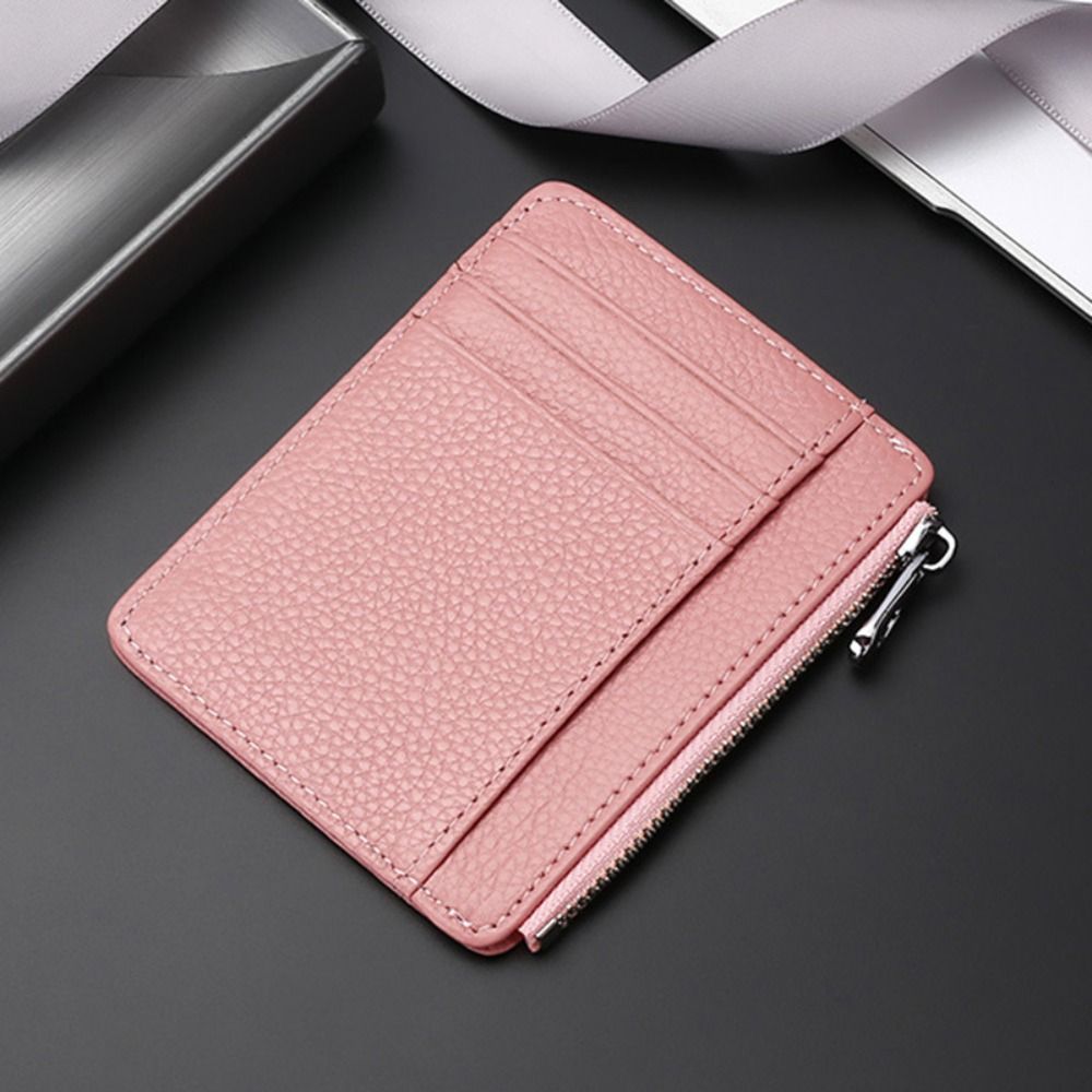 Genuine Leather ID Card Holder - Slim Card Slot Case ulasan dan harga