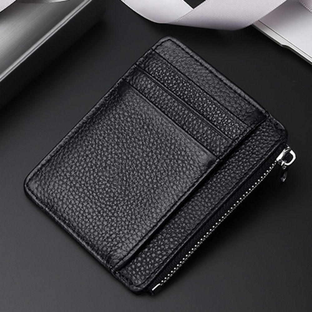 Genuine Leather ID Card Holder - Slim Card Slot Case ulasan dan harga