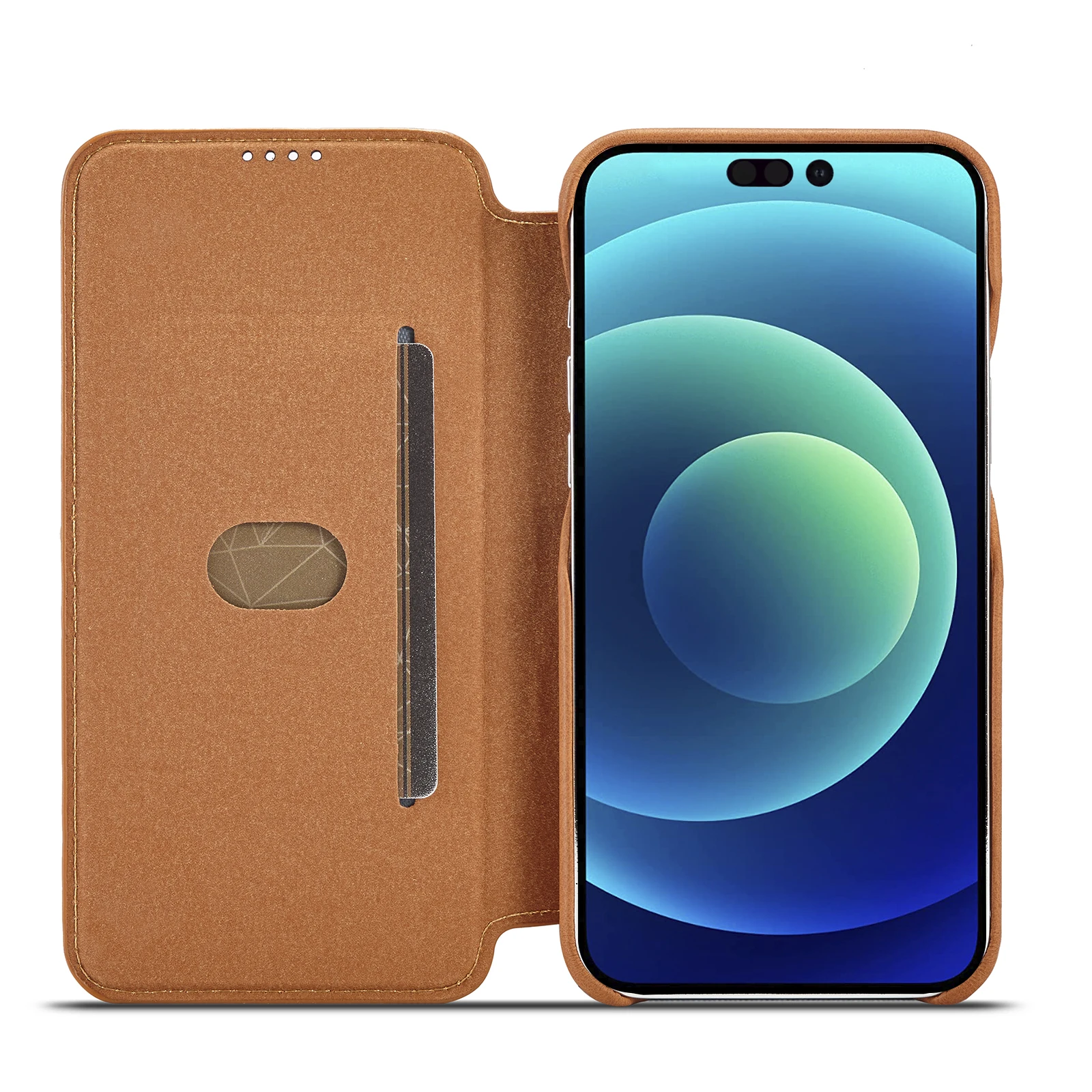 Leather Flip Wallet Magnetic C - Slim Card Slot Case ulasan dan harga