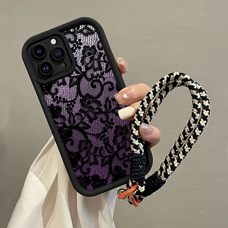 Black Purple Lace Hang Strap P - Phone Cases With Loop ulasan dan harga