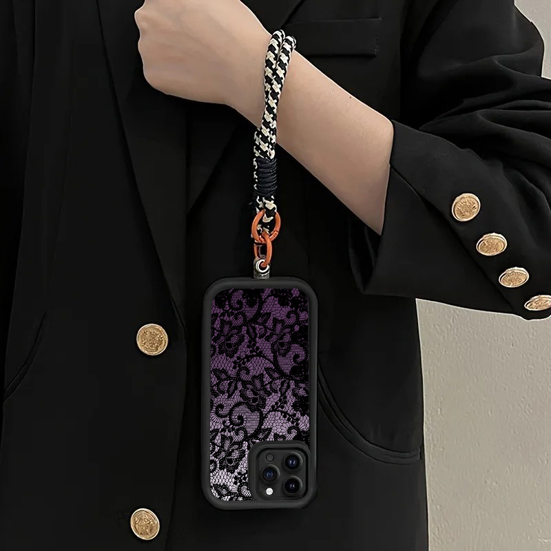 Black Purple Lace Hang Strap P - Phone Cases With Loop ulasan dan harga