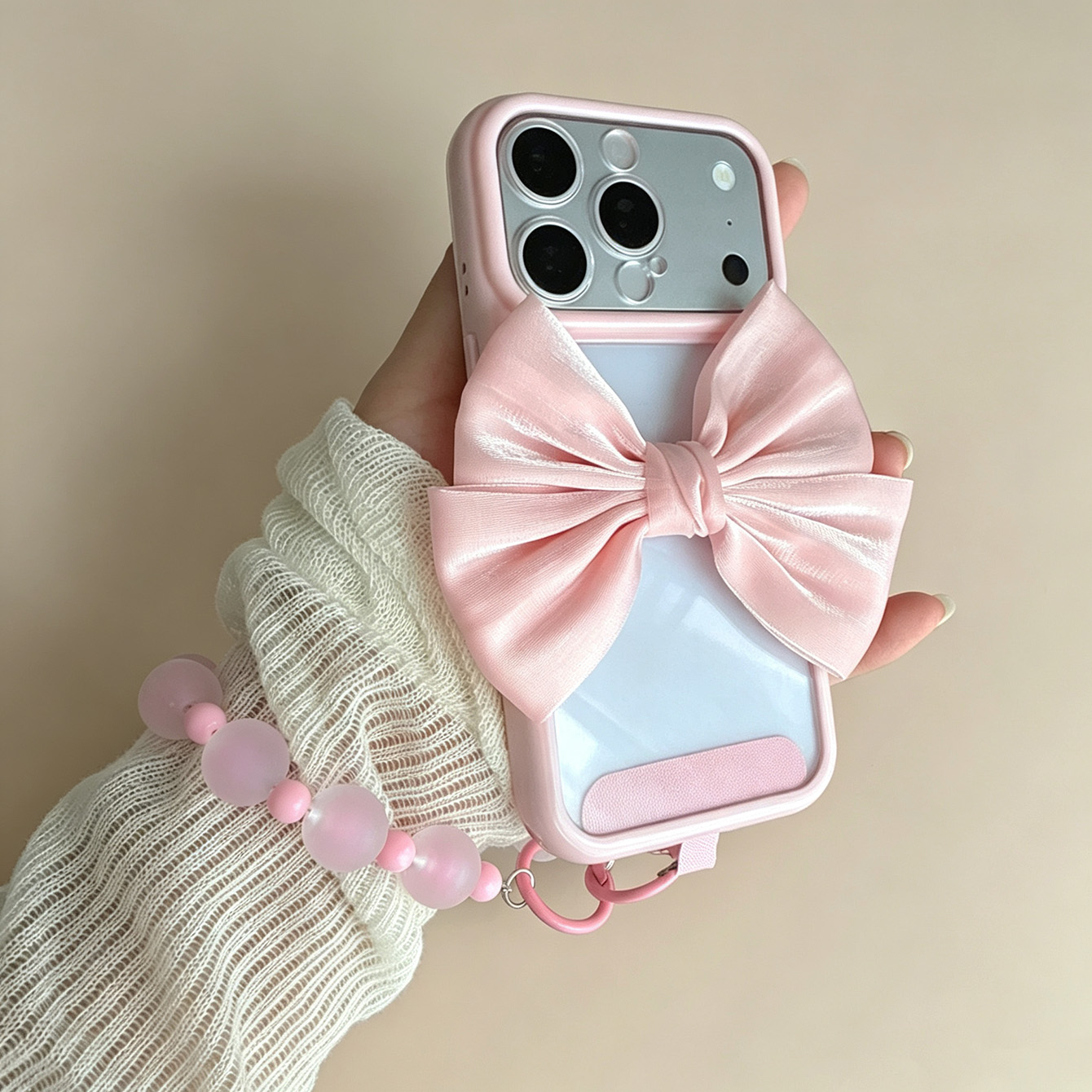 Bow Pink Frame Clear Phone Cas - Phone Cases With Loop ulasan dan harga