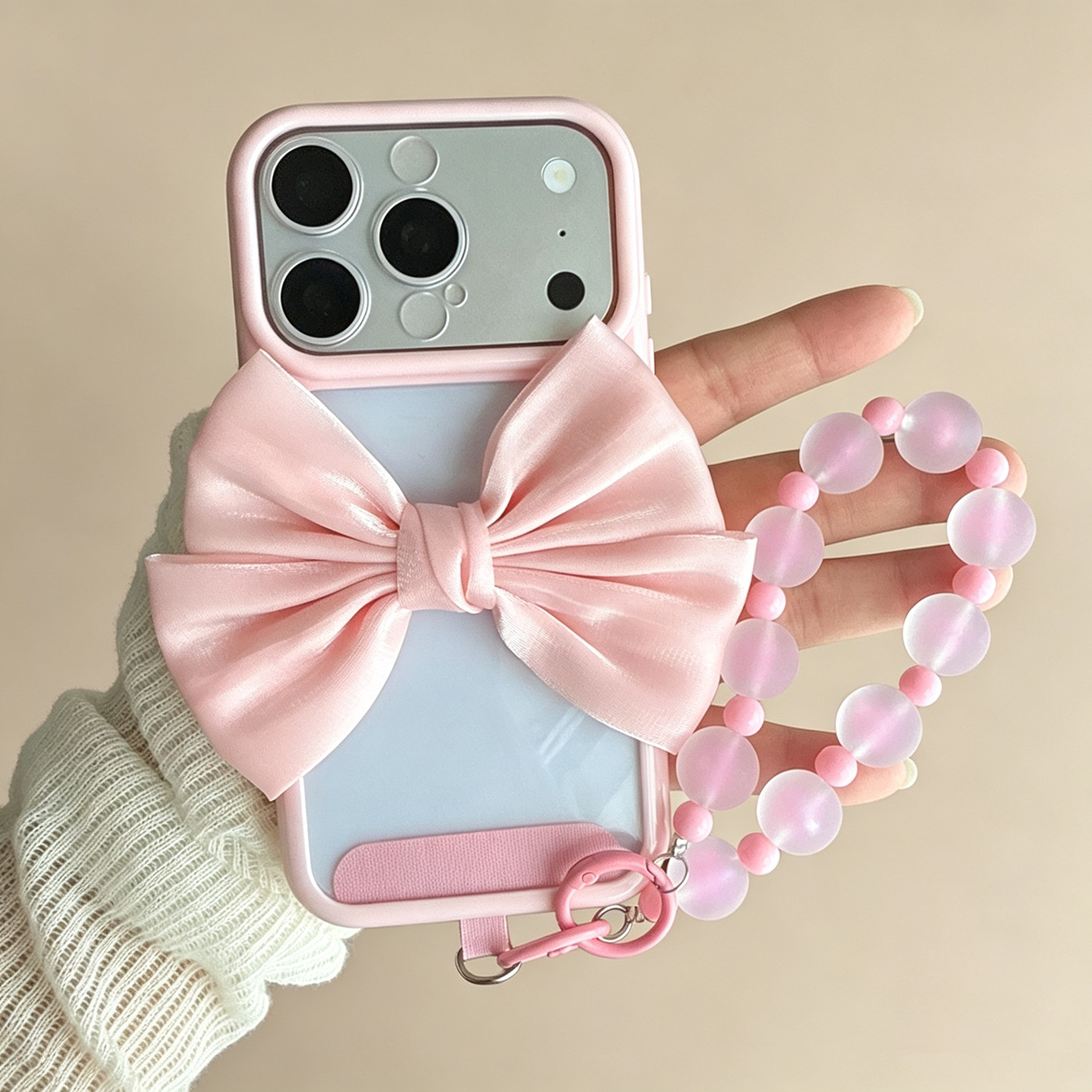 Bow Pink Frame Clear Phone Cas - Phone Cases With Loop ulasan dan harga