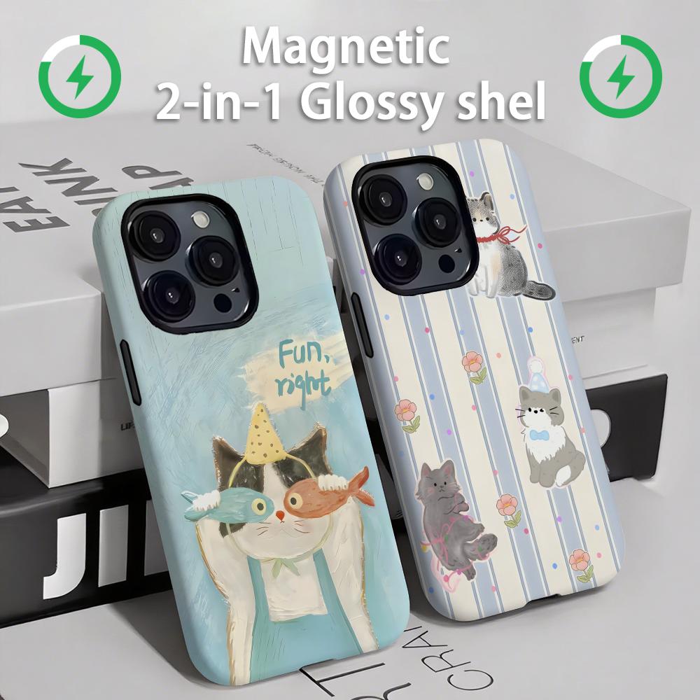 Cute cats and dogs  Phone Case - Phone Cases Magnetic ulasan dan harga