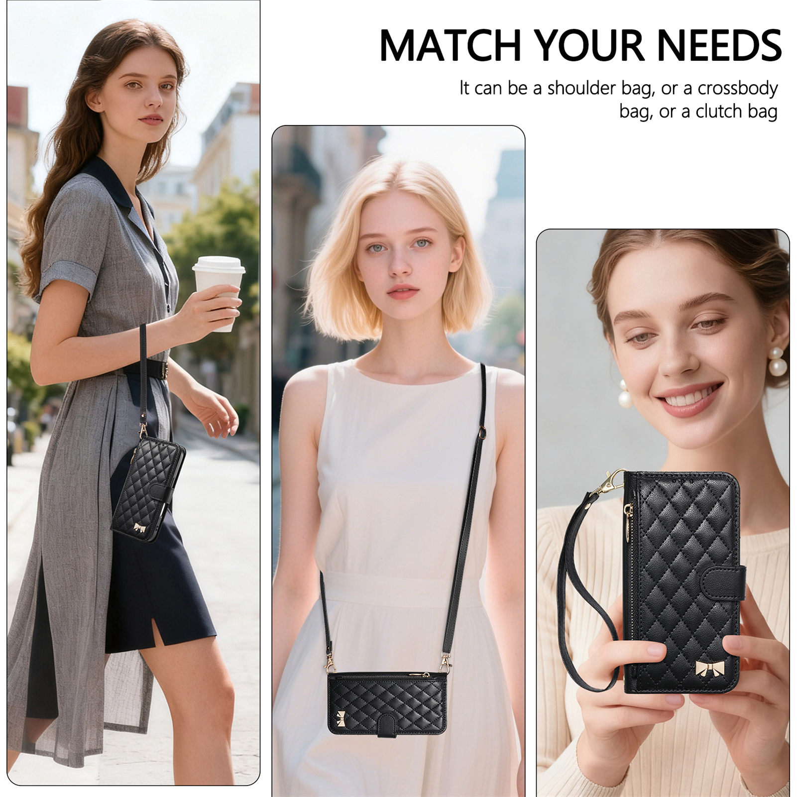 PU Leather Crossbody Flip Wall - Phone Cases With Loop ulasan dan harga