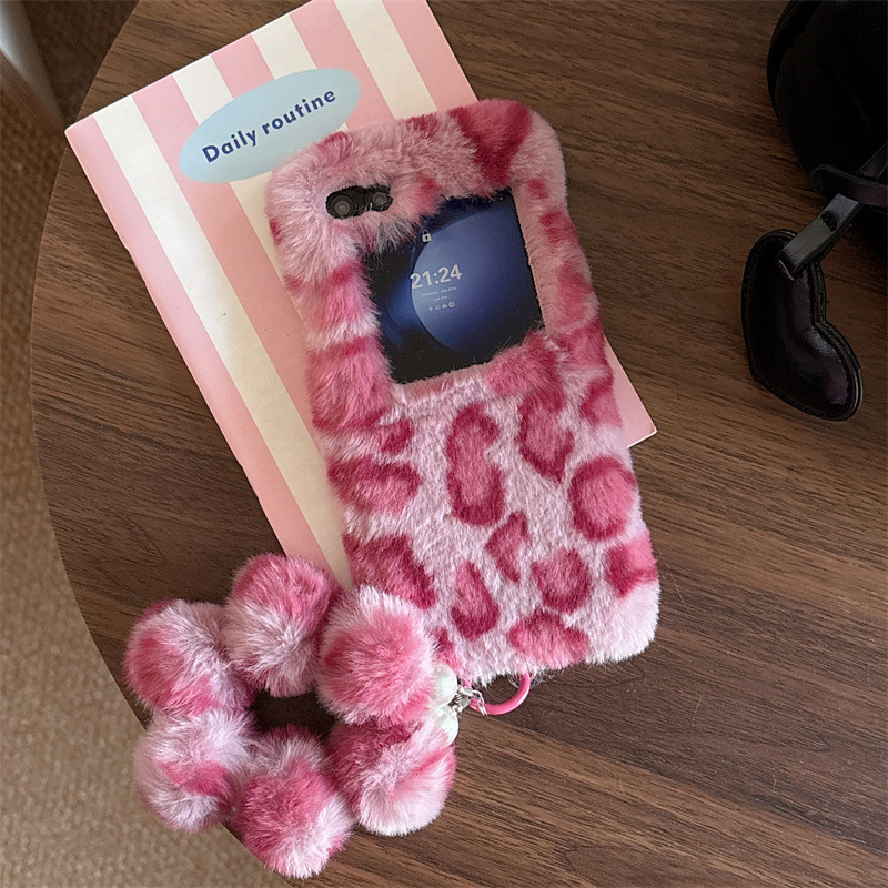 Fashion Leopard Print Fluffy P - Phone Cases With Loop ulasan dan harga