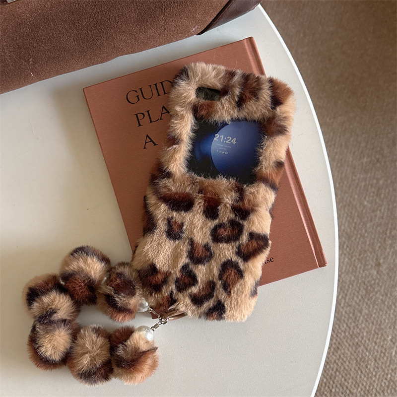 Fashion Leopard Print Fluffy P - Phone Cases With Loop ulasan dan harga