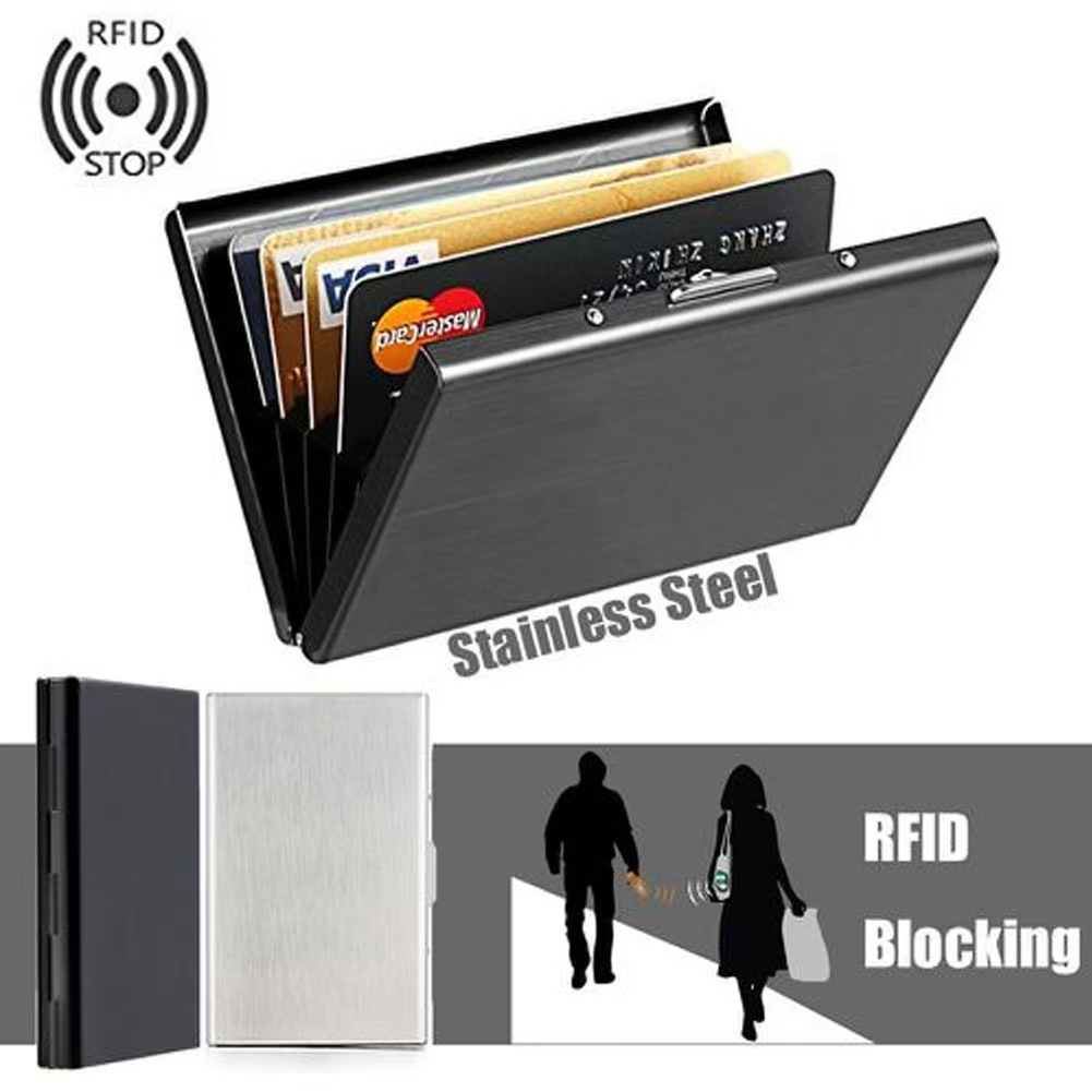 Slim Stainless Steel RFID Card - Slim Card Slot Case ulasan dan harga