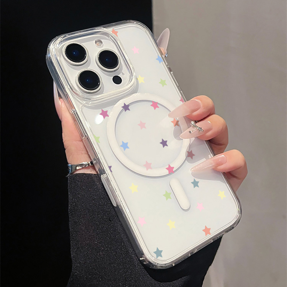 Grey Star Print magnetic Clear - Phone Cases Magnetic ulasan dan harga