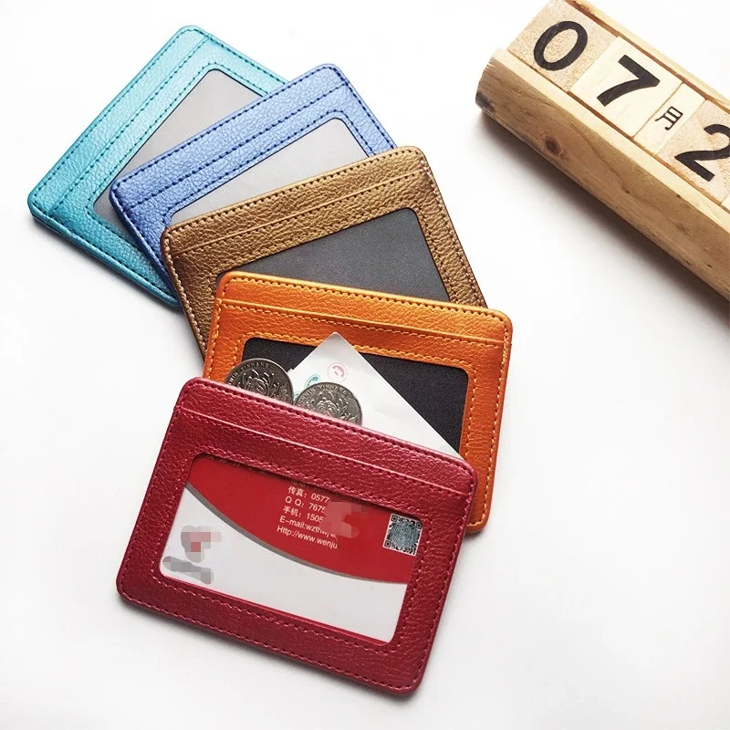 Thin PU Leather Mini Wallet Sl - Slim Card Slot Case ulasan dan harga