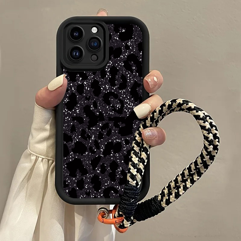 Black Spotted Leopard Hang Str - Phone Cases With Loop ulasan dan harga