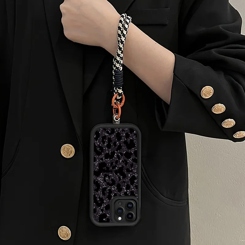 Black Spotted Leopard Hang Str - Phone Cases With Loop ulasan dan harga