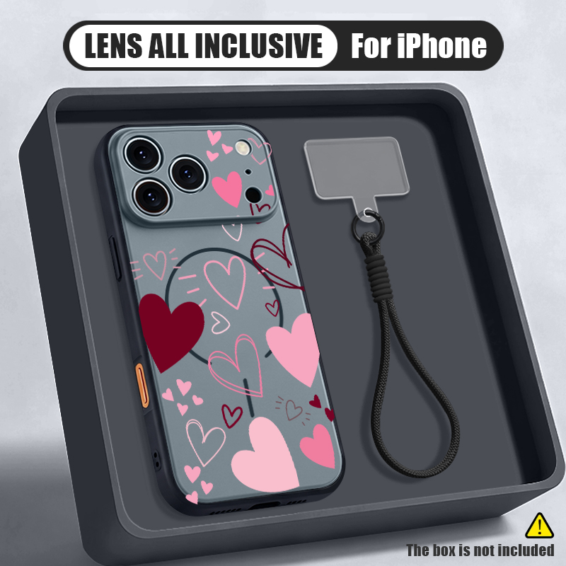 Love Heart Pattern Magnetic Ph - Phone Cases With Loop ulasan dan harga