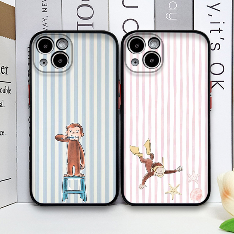 Cartoon Striped Monkey Holding - Phone Cases Iphone 12 ulasan dan harga